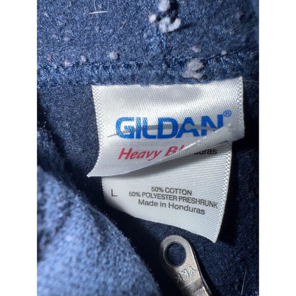 Gildan Heavy Blend Navy Hoodie K102 Design Full Zip L - Picture 2 of 6